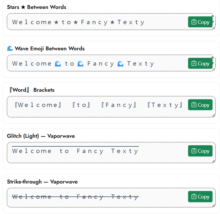 Vaporwave Text Generator clean hero interface and bold banner 3