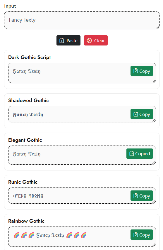 Gothic Text Generator