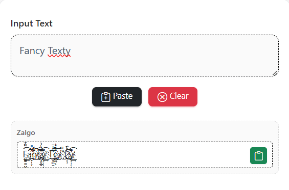 Zalgo Text Generator infographic with labeled steps