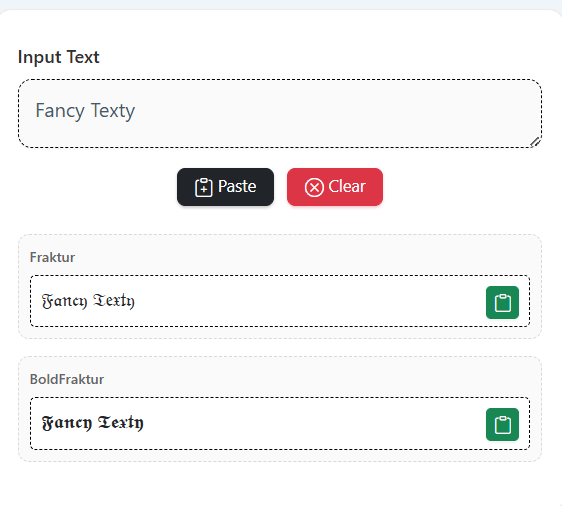 Fraktur Text Generator clean hero interface and bold banner