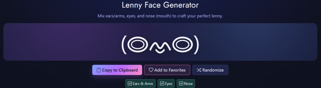 Lenny Face Generator - your friendly guide to cute kaomojis