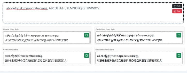 Cursive capital W, Small w in Cursive ( ) - %currentyear% in Cursive, CursiveBold, Gothic, and GothicBold fonts