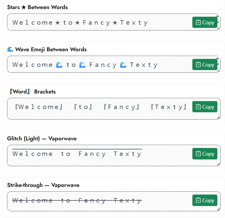 Vaporwave Text Generator clean hero interface and bold banner 3