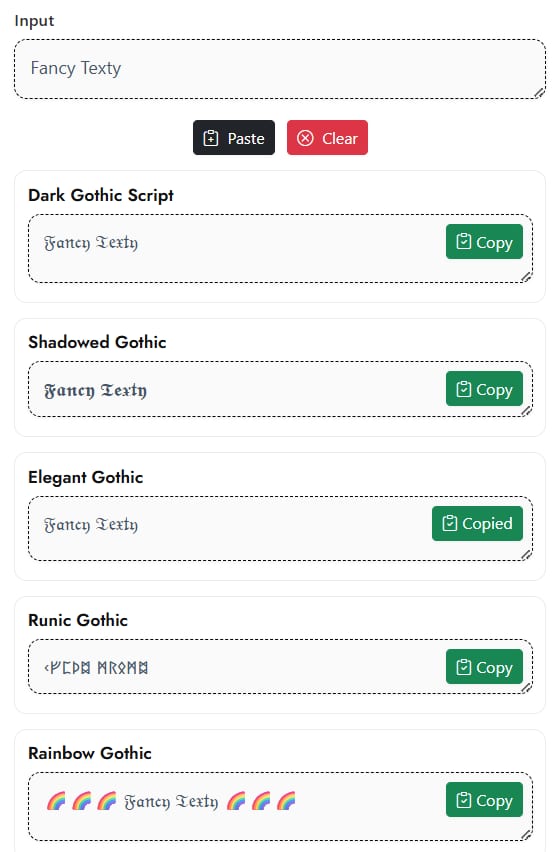 Gothic Text Generator